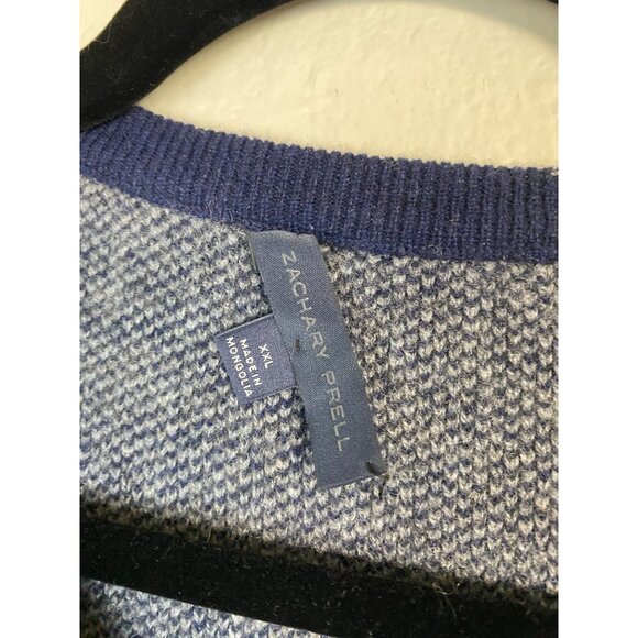 Zachary Prell Mens Cashmere Wool Sweater Textured Knit Long Sleeve Size XXL - Picture 3 of 16